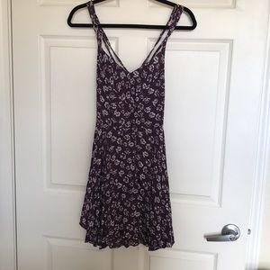 Purple and white flower sun dress